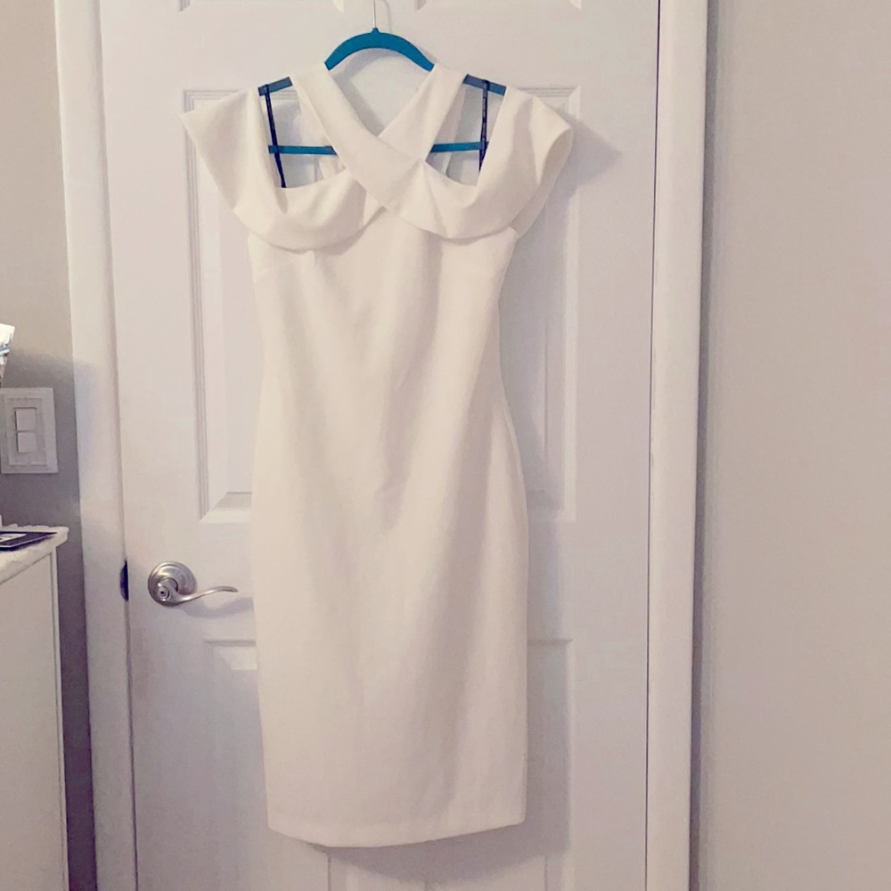 White midi dress